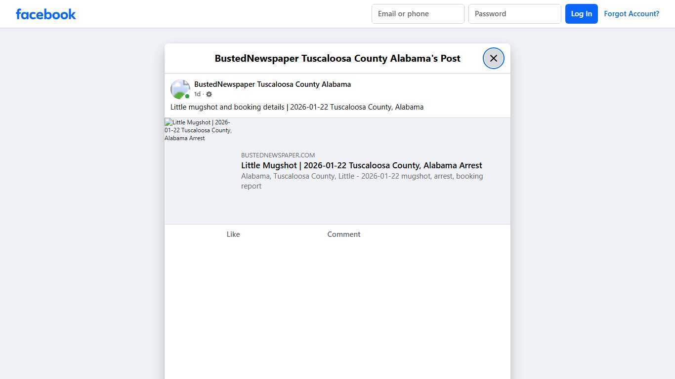 Little mugshot... - BustedNewspaper Tuscaloosa County Alabama Facebook